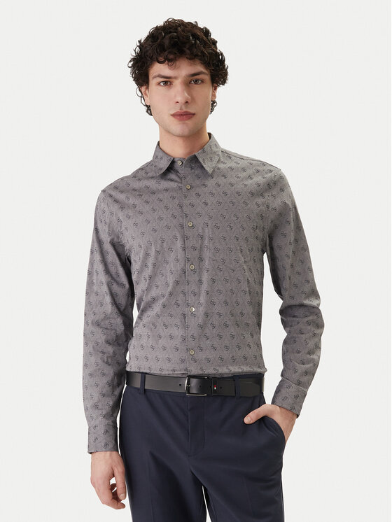 Guess Guess Košulja M6GH18 W1713 Siva Regular Fit
