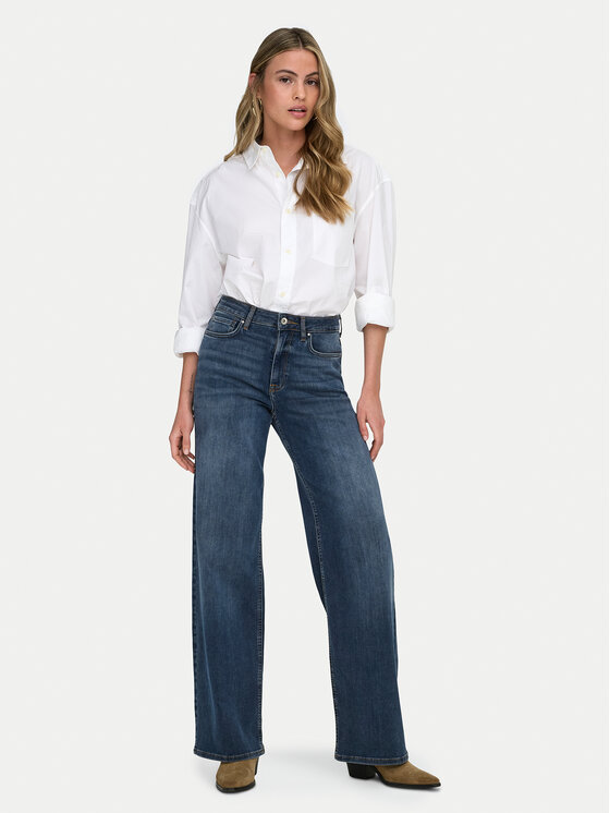 ONLY ONLY Jeansy Madison 15339459 Granatowy Wide Leg