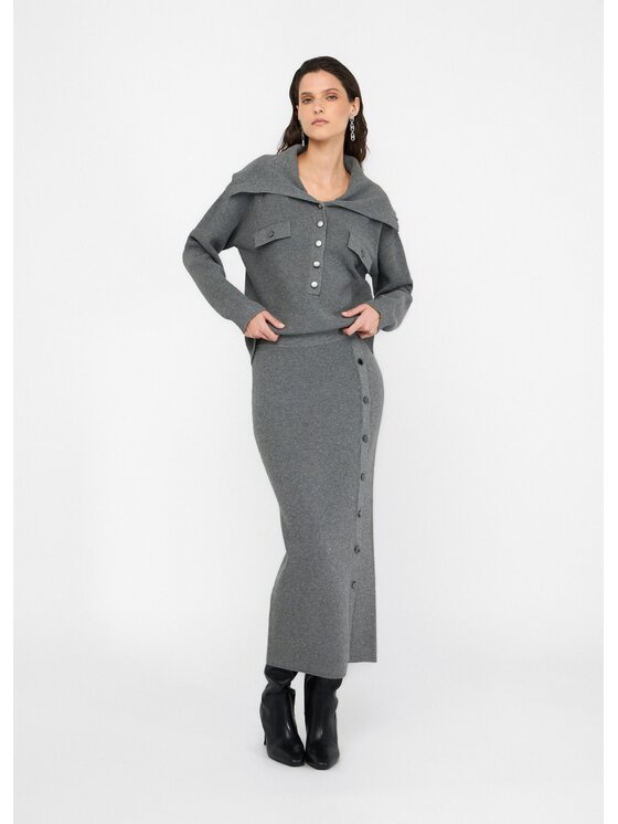 Liu Jo Liu Jo Spódnica maxi MF5372MS99E02050 Szary Slim Fit