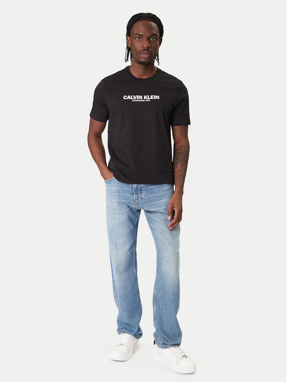Calvin Klein Calvin Klein T-krekls 30s Graphic LV04RE820G Melns Regular Fit