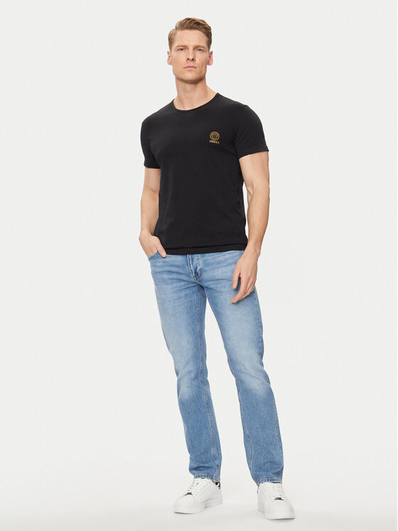 Versace Versace Σετ 2 T-Shirts AU10193 Μαύρο Slim Fit