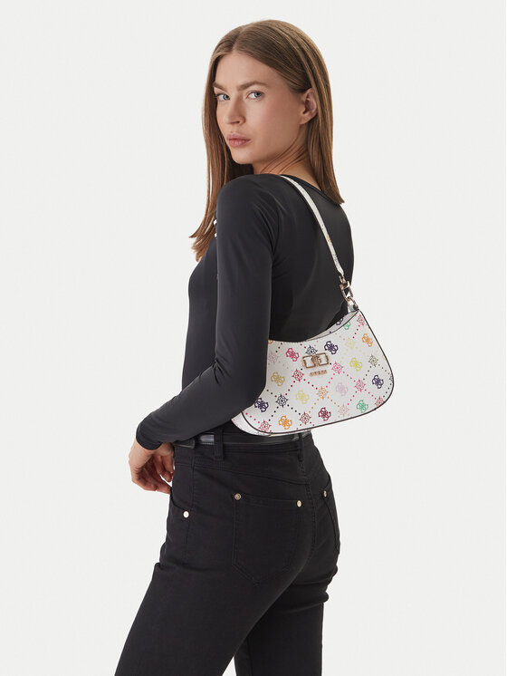 Guess Geantă Emelie Logo HWGM99 28180 Alb