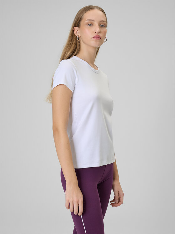 4F 4F T-Shirt BASIC+ Biały Slim Fit