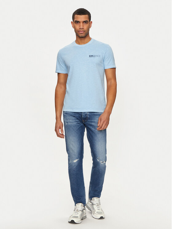 United Colors Of Benetton United Colors Of Benetton T-Shirt 3F98U1092 Niebieski Regular Fit