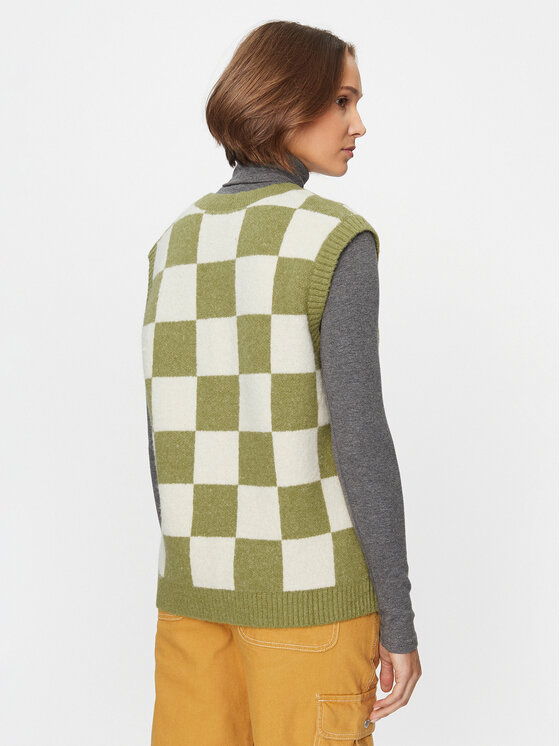 Vans Pullover Courtyard Checker Sweater Vest VN000F6WBD41 Grun Regular Fit Modivo