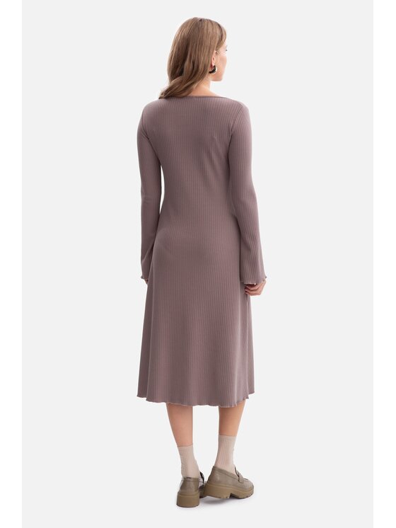 BeWear BeWear Sukienka dzianinowa b308 Brązowy Baggy Fit