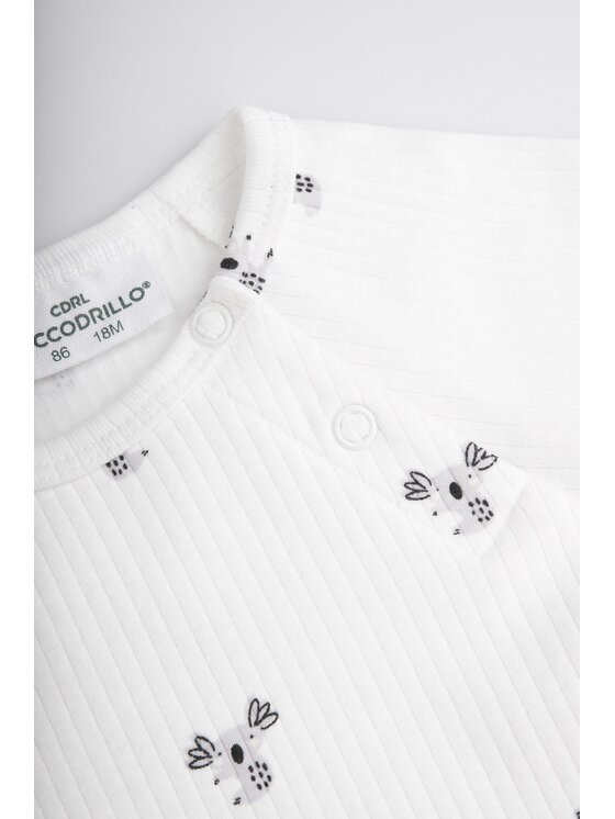 Coccodrillo Coccodrillo Dětské body WC6112202SUN-003 Krémová Regular Fit