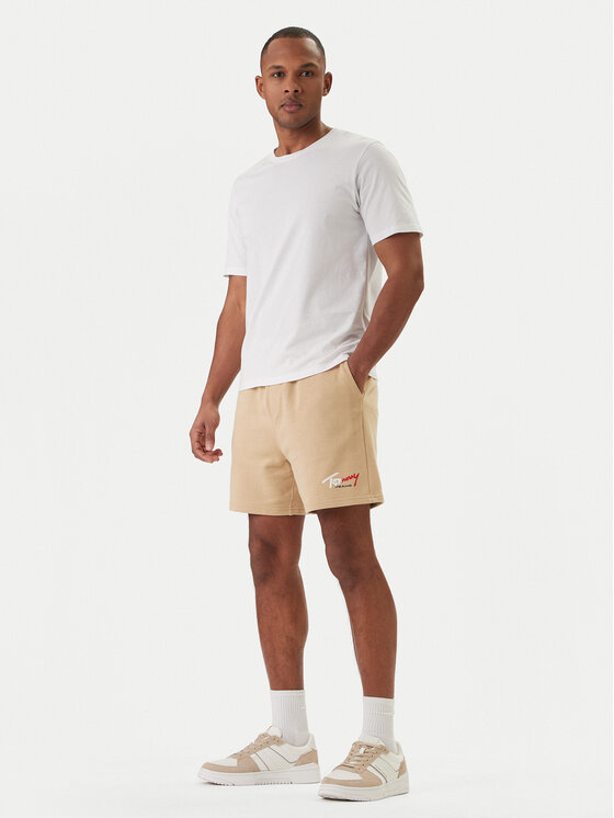 Tommy Jeans Tommy Jeans Sportovní kraťasy Signature DM0DM23017 Béžová Regular Fit
