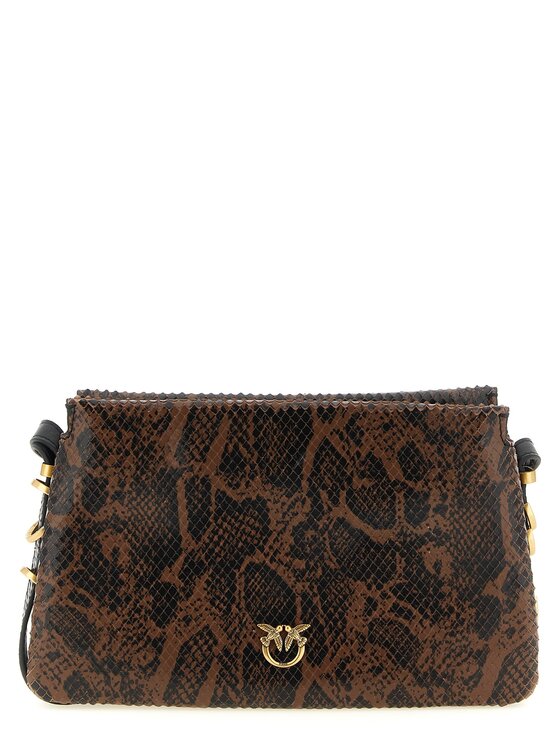 PINKO PINKO Torebka Brown Calfskin Crossbody Brązowy