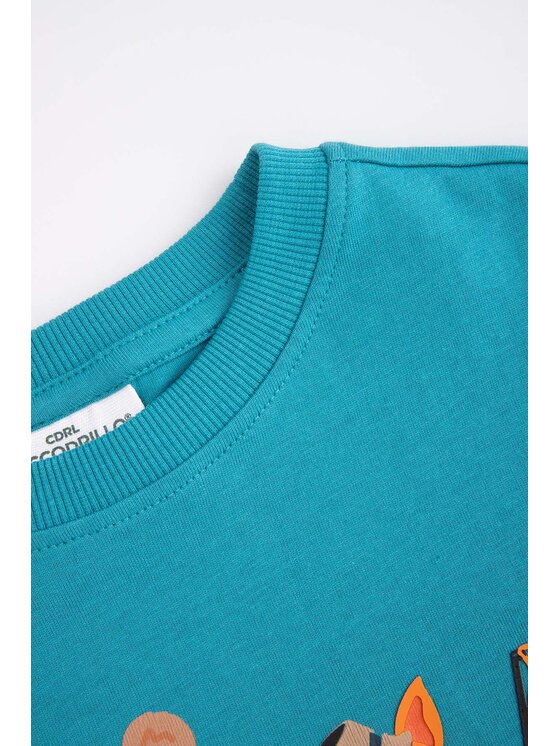 Coccodrillo Coccodrillo S dlouhým rukávem WC6143104FBK-013 Tyrkysová Regular Fit