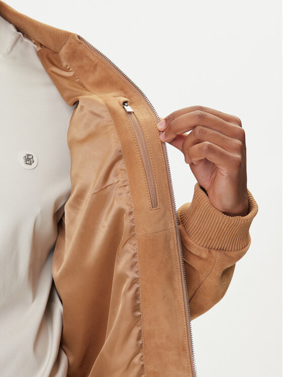 BOSS BOSS Кожено яке H-Muller 50543213 Бежов Regular Fit