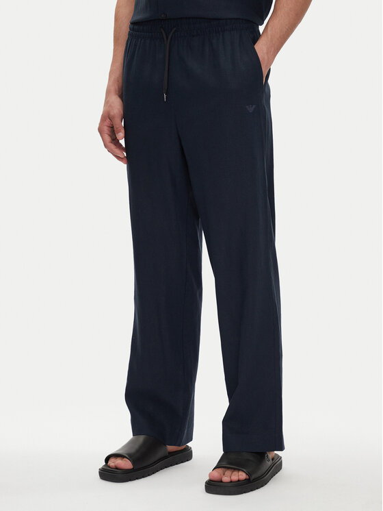 Emporio Armani Bavlnené nohavice EM000586 AF12356 UB102 Tmavomodrá Regular Fit