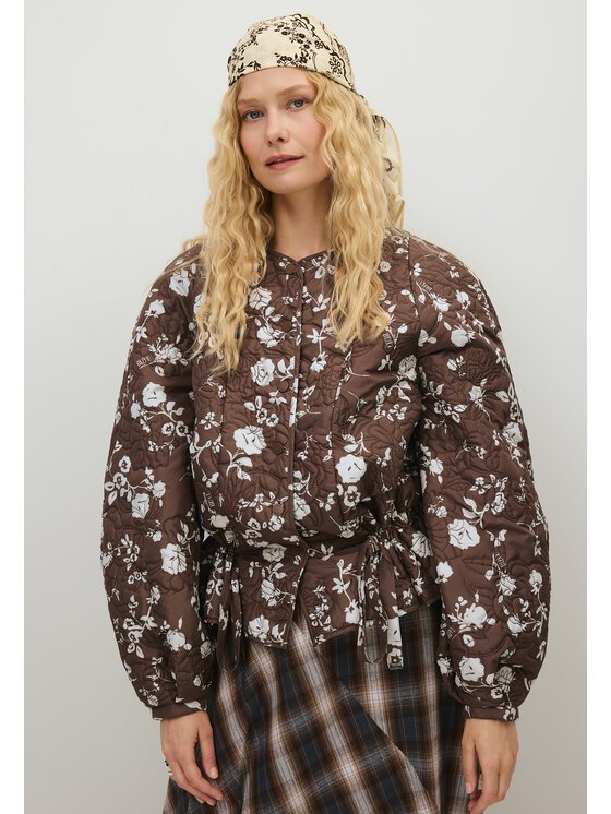 BIZUU BIZUU Bunda pro přechodné období LUCISSE FLORAL JACKET Hnědá