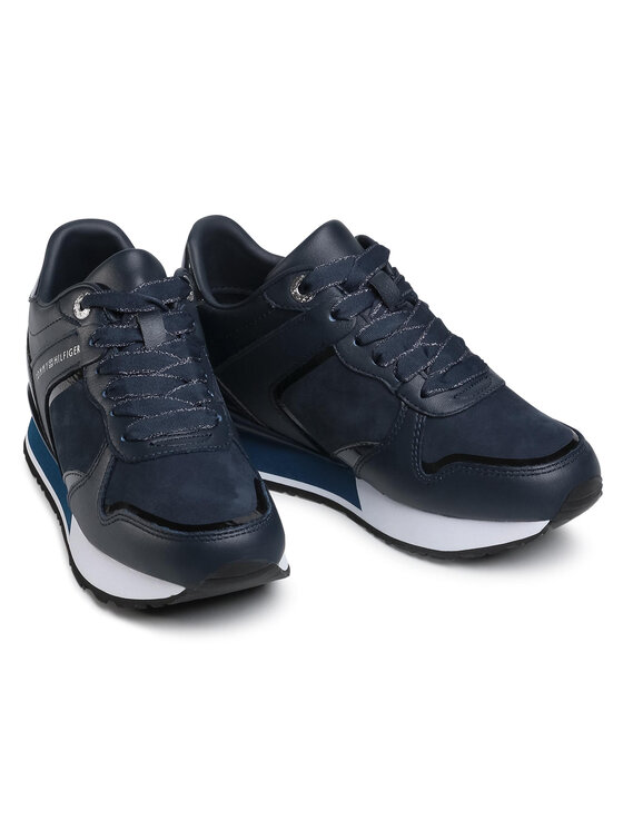 Tommy Hilfiger Tommy Hilfiger Αθλητικά Dressy Wedge Mat Mix Sneaker FW0FW05239 Σκούρο μπλε