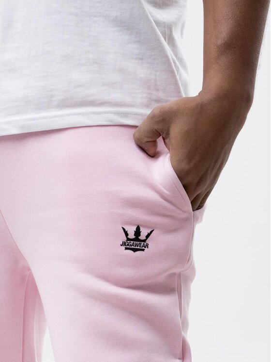 Jigga Wear Jigga Wear Spodnie dresowe Spodnie Dresowe Męskie Jasne Różowwe Jigga Wear Black Crown L Różowy Regular Fit