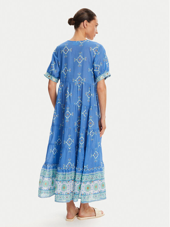 Iconique Iconique Літня сукня IC25-092 Голубий Relaxed Fit