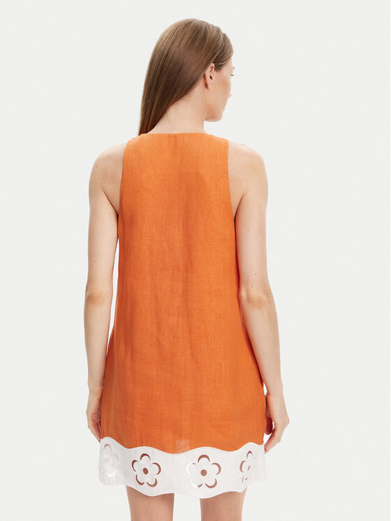 STAUD STAUD Letní šaty Mika R25S2282LN Oranžová Regular Fit