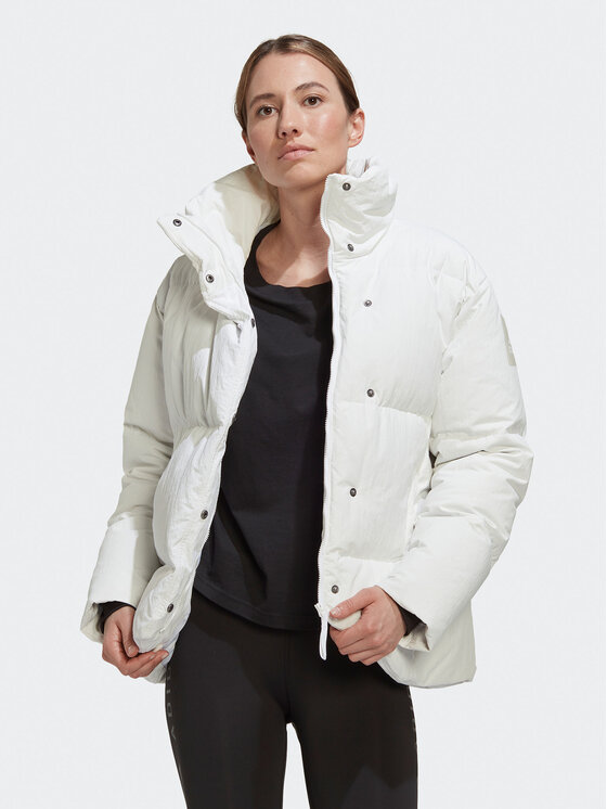 adidas Geacă din puf Big Baffle HN9935 Alb Loose Fit