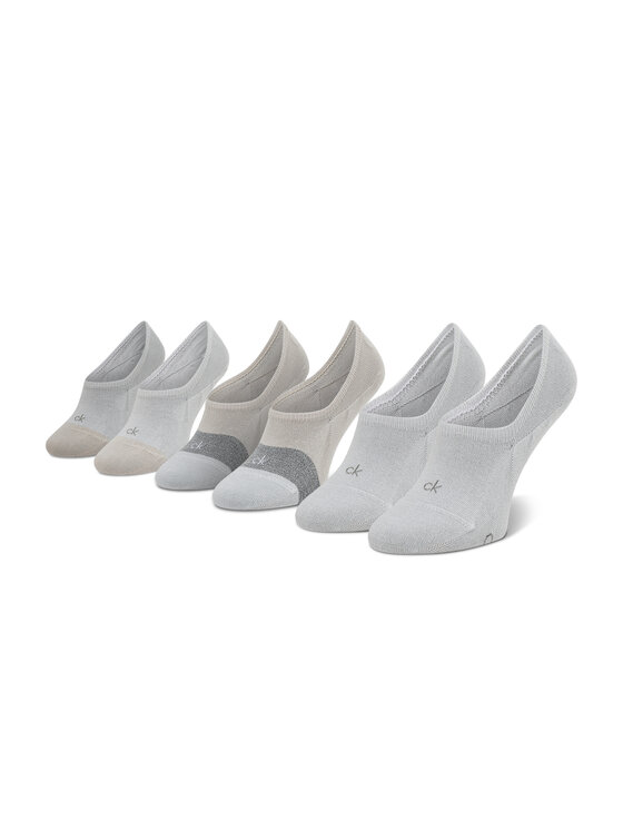 Set de 3 perechi de șosete scurte de damă Calvin Klein 100004525 Gri