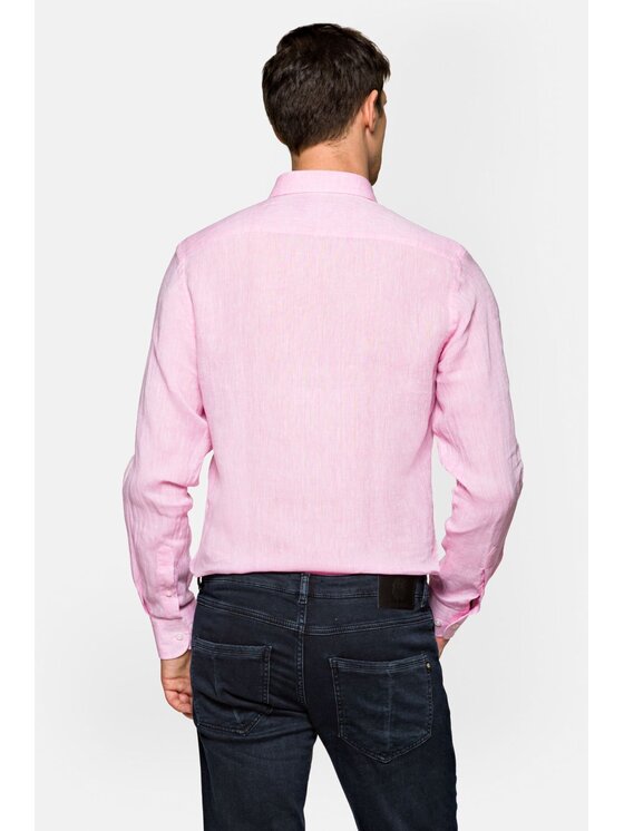 Lancerto Lancerto Koszula Erica Różowy Slim Fit