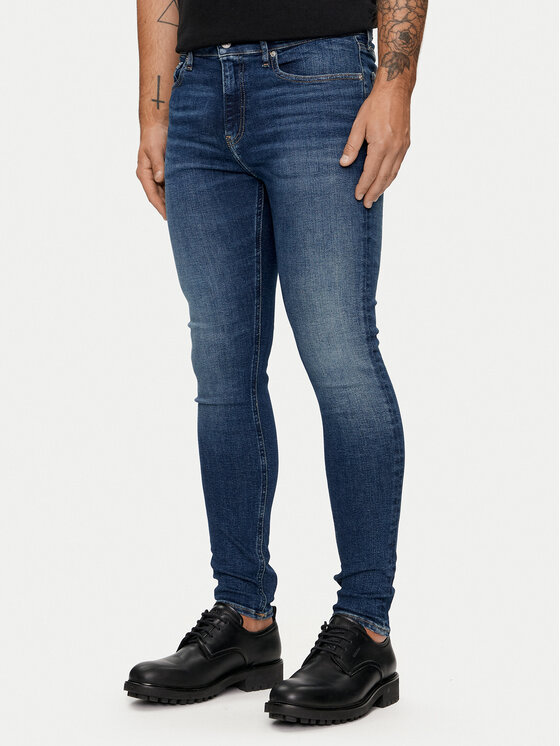 Calvin Klein Jeans Blugi J30J325736 Albastru Super Skinny Fit