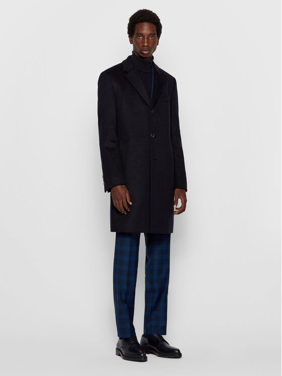 BOSS Boss Palton de lână Nye2 50438689 Bleumarin Regular Fit