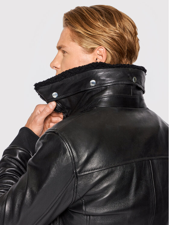Serge Pariente Serge Pariente Lederjacke Style 18 Schwarz Regular Fit