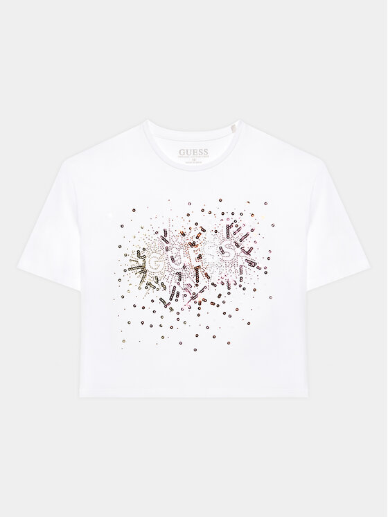 Guess Tricou J3YI21 K6YW1 Alb Boxy Fit
