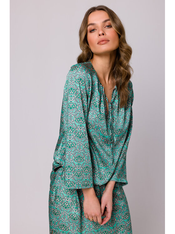 Stylove Stylove Každodenné šaty S338 Zelená Regular Fit