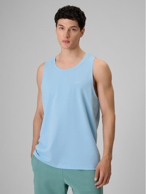 4F 4F Tank top BASIC 5 Niebieski jasny Regular Fit
