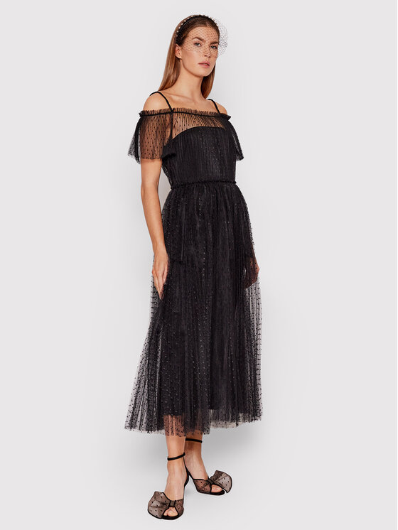 Red Valentino Red Valentino Коктейлна рокля XR0VAEA5 Черен Regular Fit