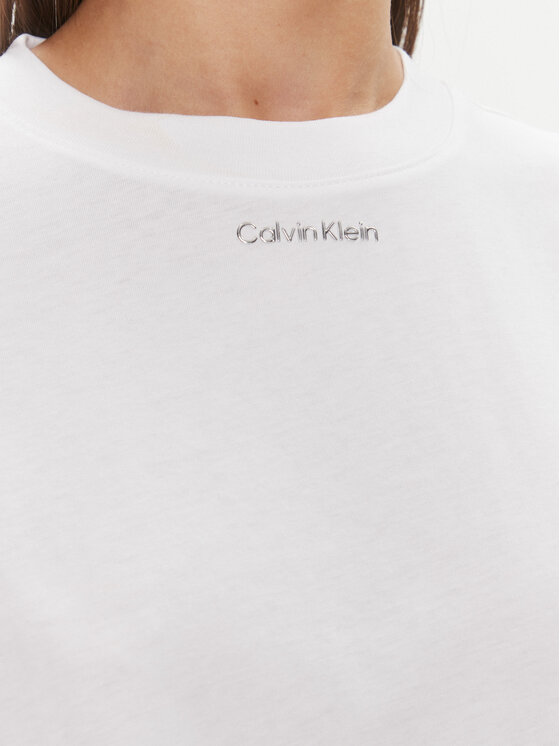 Calvin Klein Calvin Klein Tričko Metallic Micro Logo T Shirt K20K206967 Biela Regular Fit