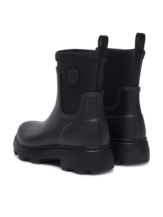 Tommy Hilfiger Tommy Hilfiger Gumijasti škornji Th Stamp Warm Ankle Rain Boot FW0FW09544 Črna