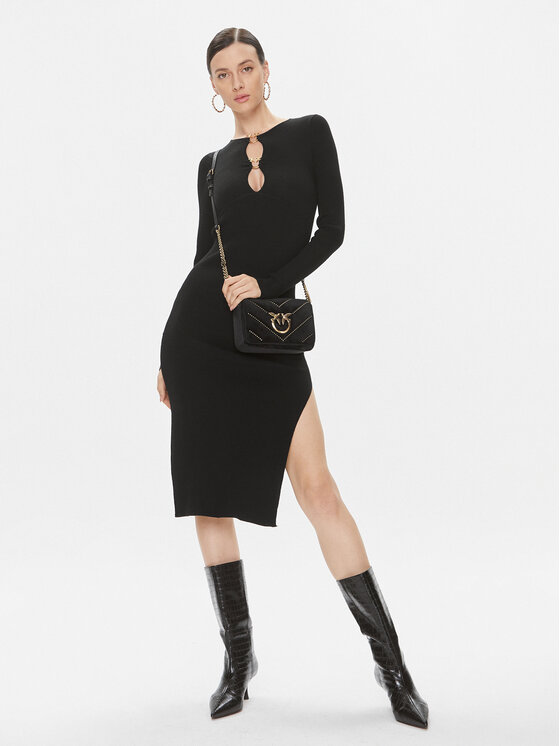PINKO Pinko Sukienka dzianinowa Leone 101845 A15S Czarny Slim Fit