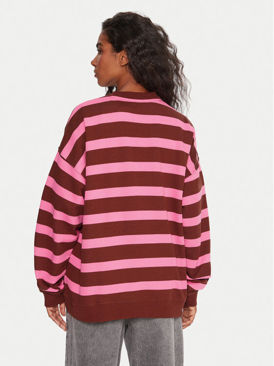 Roxy Roxy Pulóver Strictly Stripes ERJFT05004 Rózsaszín Oversize