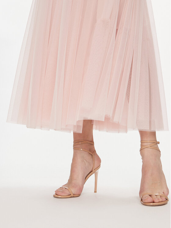 Gonna Midi In Tulle A Strati Con Vita Alta Elastica – Gonne Tutù Da Donna Per Ballo E Festa, Colore Rosa