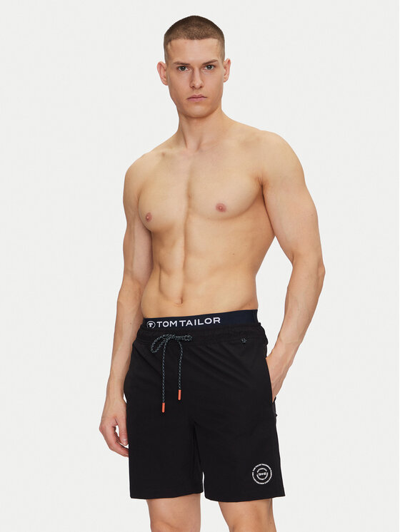 Tom Tailor Tom Tailor Plaukimo šortai 1045606 Juoda Regular Fit