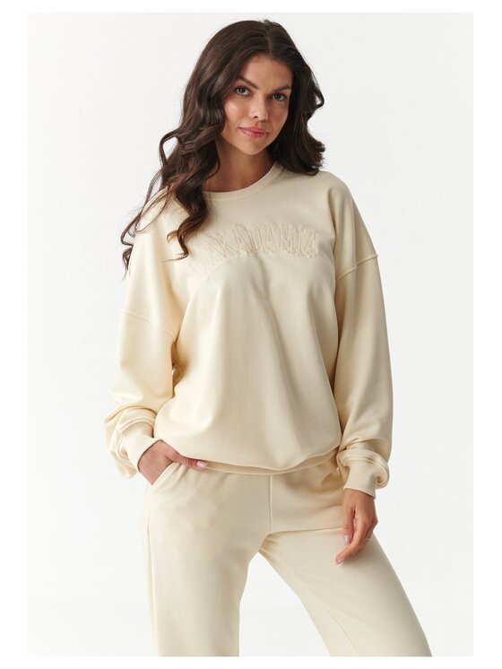 Makadamia Makadamia Dres M889 Écru Relaxed Fit