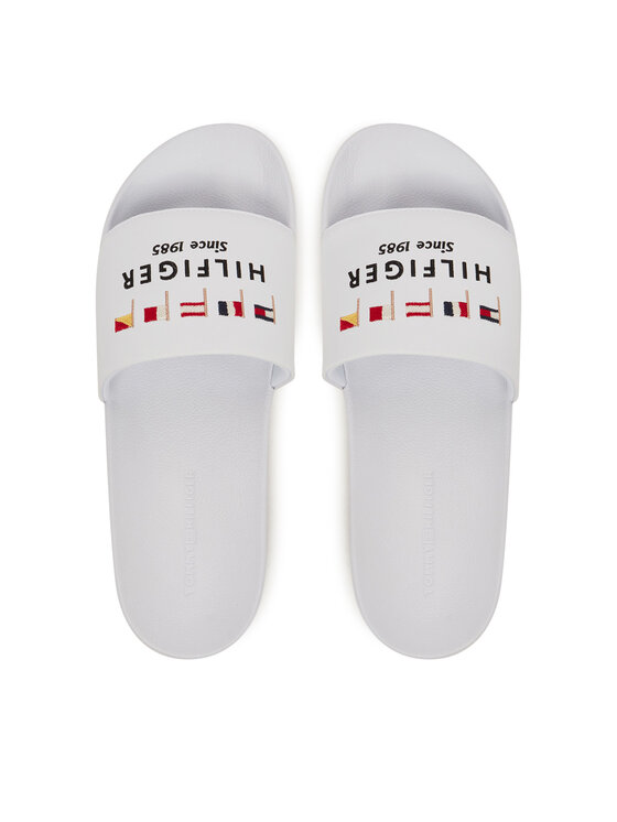 Tommy Hilfiger Tommy Hilfiger Iešļūcenes Flags Pool Slide FM0FM05431 Balts