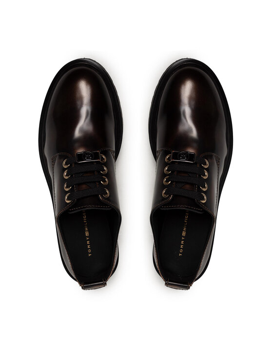 Tommy Hilfiger Richelieus Derbies Polished Leather Lace Up Shoe