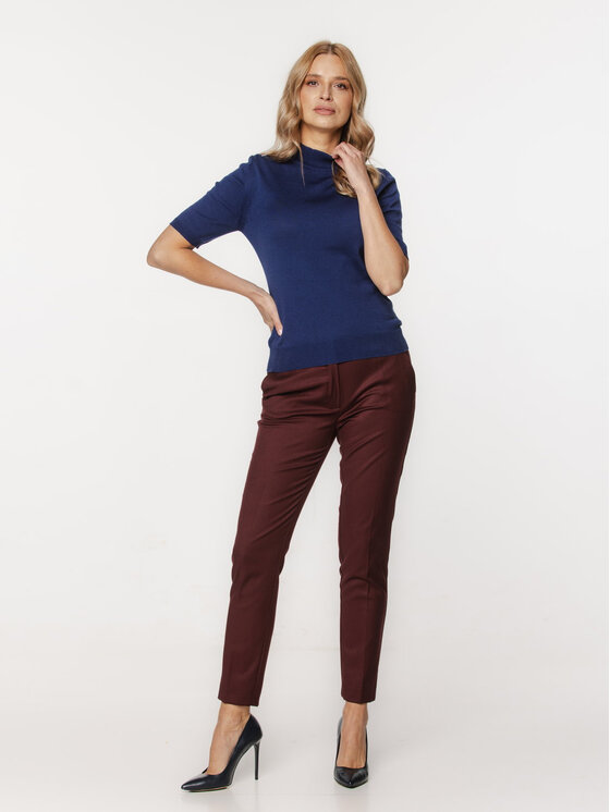Willsoor Willsoor Sweter 88447 Granatowy Close Fit