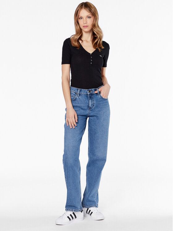 Lee Lee T-särk L44KIP01 112333686 Must Regular Fit