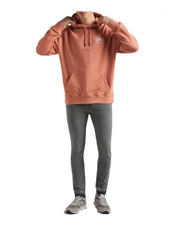 Lee Lee Bluza LOGO LOOSE HOODIE Pomarańczowy Regular Fit