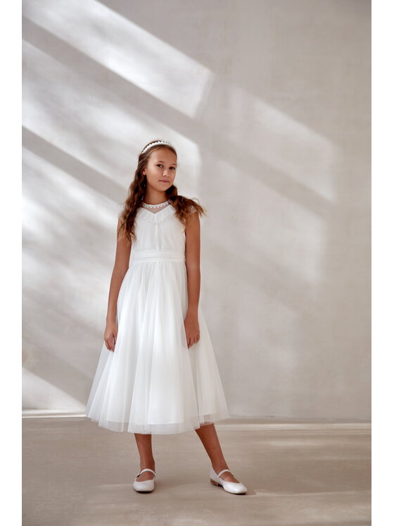 SLY SLY Sukienka 5SM-11A Biały Comfortable Fit
