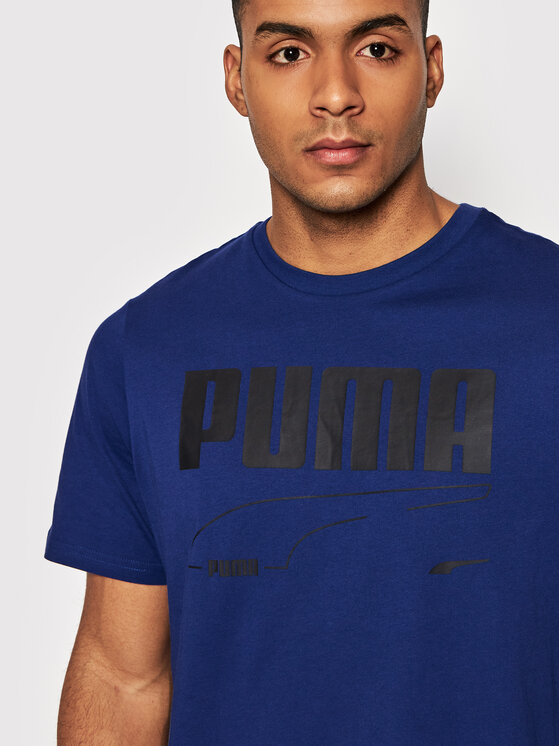 Puma Marškinėliai Rebel 585738 Tamsiai mėlyna Regular Fit • Modivo.lt