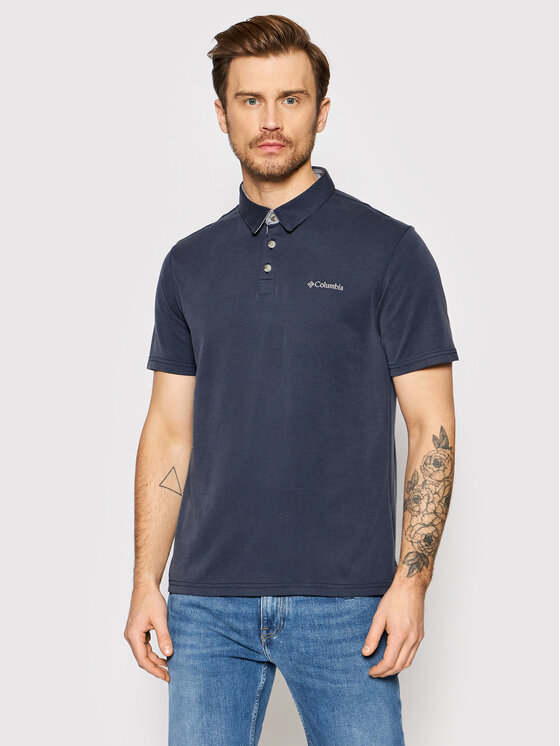 Columbia Columbia Polo Nelson Point 1772721 Granatowy Regular Fit