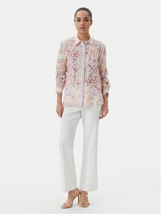 Hale Bob Hale Bob Hemd Nia 4ZCA214A Beige Regular Fit