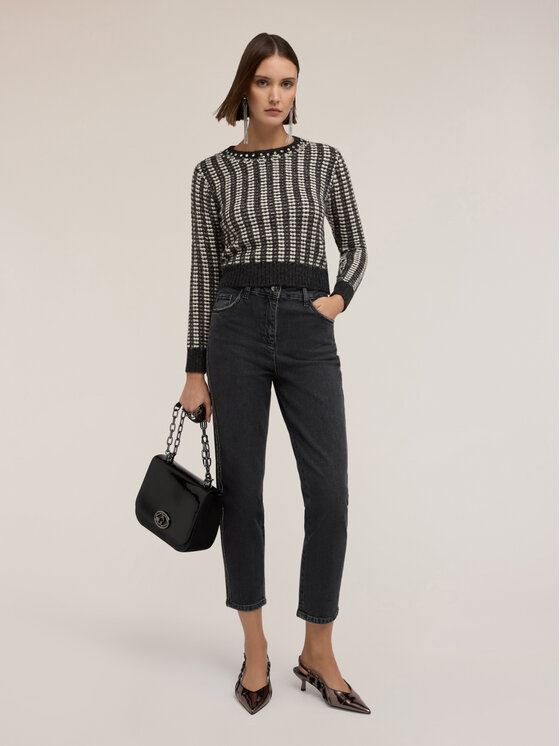 Motivi Motivi Sweter M053W003728N0S1 Czarny Regular Fit