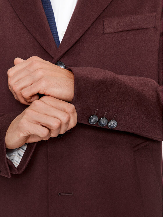 BOSS Boss Вълнено палто H-Hyde-234 50502327 Бордо Slim Fit