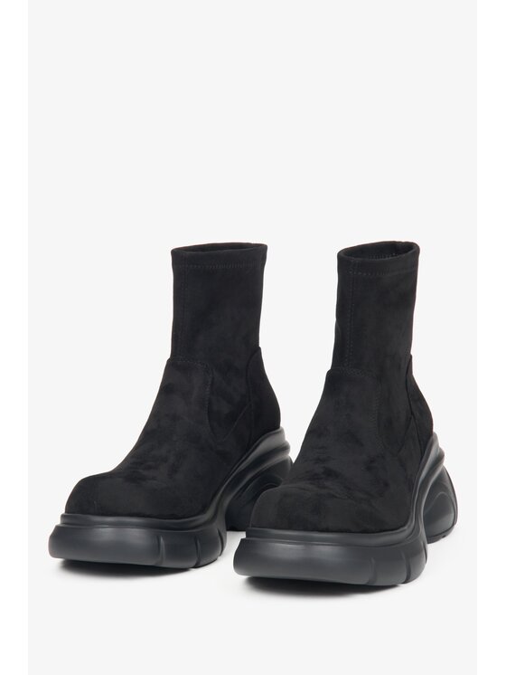 Estro Estro Μποτάκια με λάστιχο ER00116165 Μαύρο